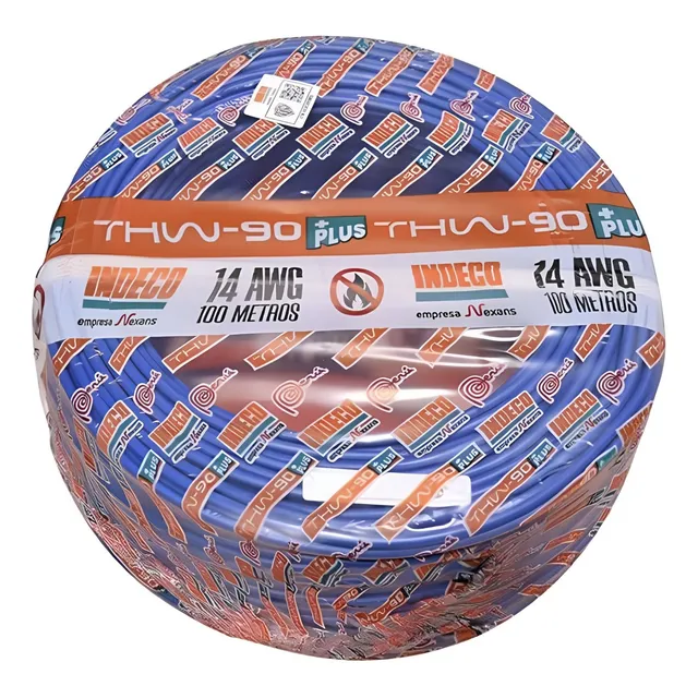 Rollo De Cable 100 Metros Thw-90+ Plus 14 Awg Indeco