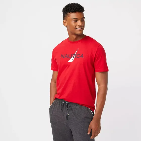 Camiseta Nautica Original Grafica Para Hombre T-l