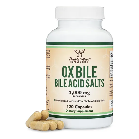 Suplemento De Bilis De Buey Double Wood 1000 Mg 120 Cápsulas