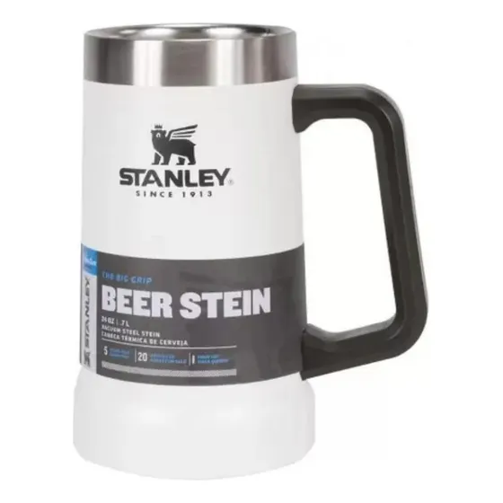 Caneca Térmica Stanley Beer Stein Cerveja Polar Branco 709ml