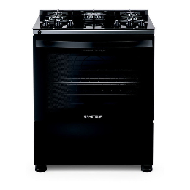 Fogão Brastemp Bfs5vce 5 Bocas Preto Com Mesa De Vidro E Turbo Chama 127/220v Fogão Brastemp Bfs5vce 5 Bocas Preto Com Mesa De Vidro E Turbo Chama 127/220v