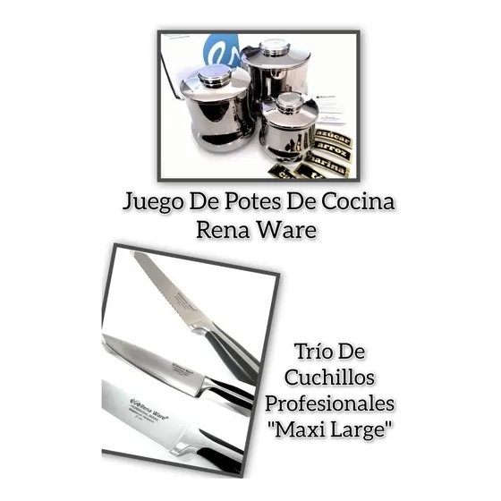 Juego De Potes De Cocina Renaware + Cuchillos Rena Ware 