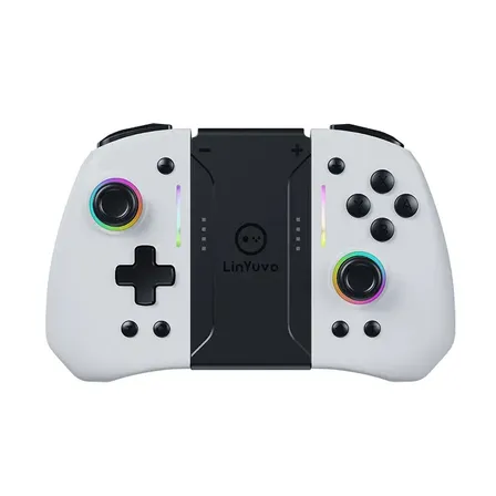 Controle Sem Fio Para Nintendo Switch Hall Effect Joystick com Bluetooth Sensor Movimento RGB, Branco KS42
