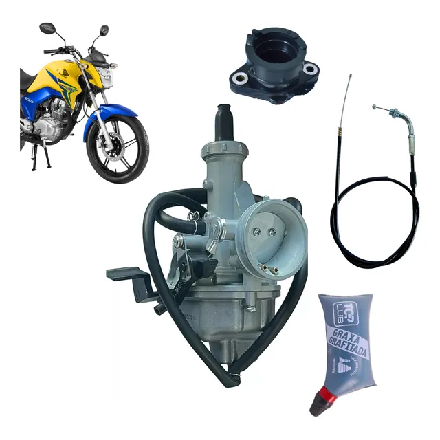 Carburador Cg 150 Titan 2004 A 2008 Es/ks Coletor + Cabo