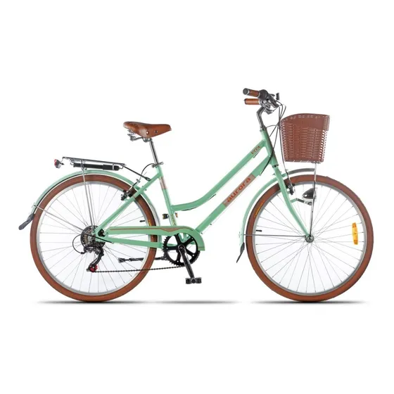 Bicicleta Paseo Dama Aurora Vita R26 Retro Shimano 6 Vel. *