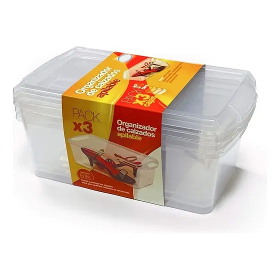 Organizador Zapatos X10 Plastico Con Tapa Zapatillas Calzado