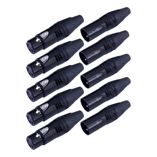 Schalter Conector 3 Pines Xlr Macho Hembra 10 Pz