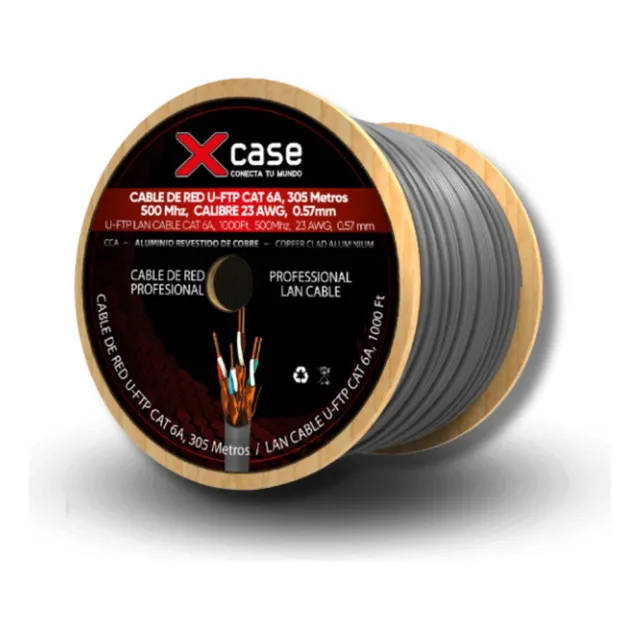 Cable U/ftp 305mts Cat6a Xcase Doble Blindaje 10gbps 500mhz
