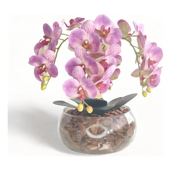 Arranjo Com 4 Orquídeas Centro De Mesa Planta Artificial