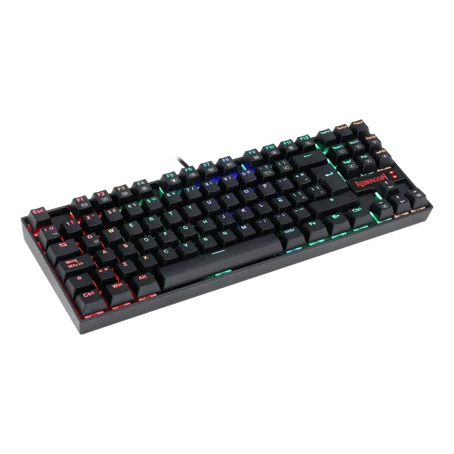 Teclado Gamer Redragon Kumara K552 QWERTY Español Latinoamérica Color Negro con Luz RGB