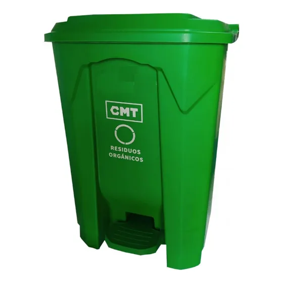 Tacho Basura 50 Litros Tapa  Y Pedal Rojo Gris Verde 