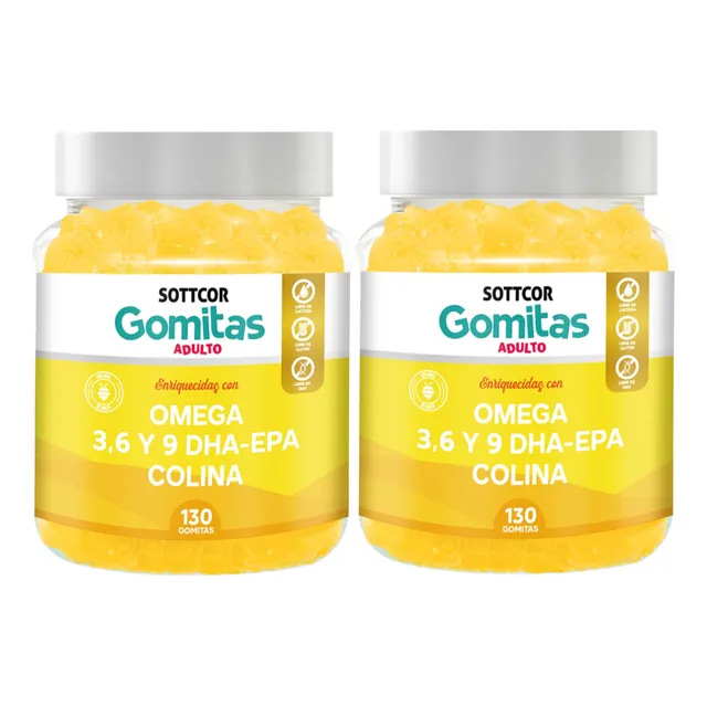 Omega Para Adultos Gomitas Sottcor 100g Naranja X2