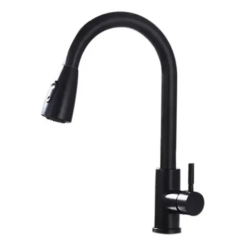 Griferia Llave Negro Flexible Para Lavaplato Fregadero
