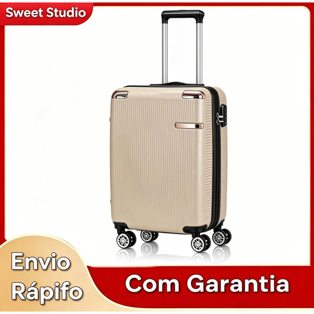 Mala De Bordo Rígida Sweet Studio Dourada Com Rodas 360, Para Viagem Dourado Mala 2080 Mala De Bordo Rígida Sweet Studio Dourada Com Rodas 360, Para Viagem Dourado Mala 2080