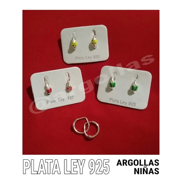 Argollas Para Niñas En Plata Ley 925 - 100% Garantizadas