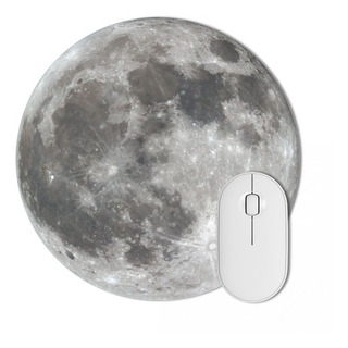 Mouse Pad Lua Cheia Cinza Geek Nerd Redondo Criativo Mouse Pad Lua Cheia Cinza Geek Nerd Redondo Criativo