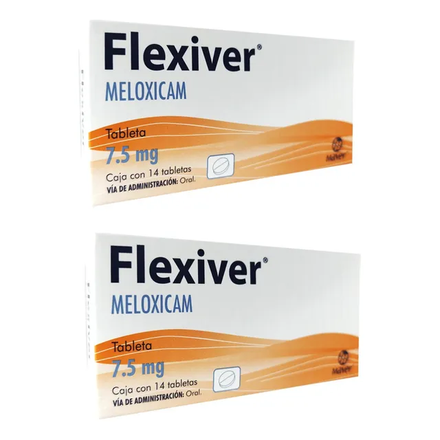 Pack 2 Flexiver Meloxicam 7.5 Mg 14 Tabletas