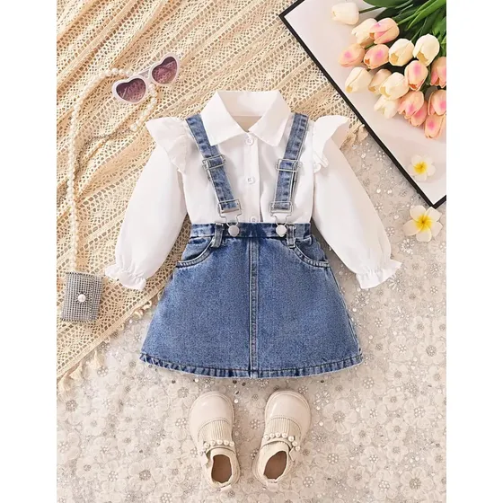 Conjunto De 2 Piezas Bebe - Jumper Y Camisa