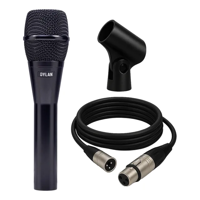 Microfone Dinamico Unidirecional Profissional Com Fio Dylan