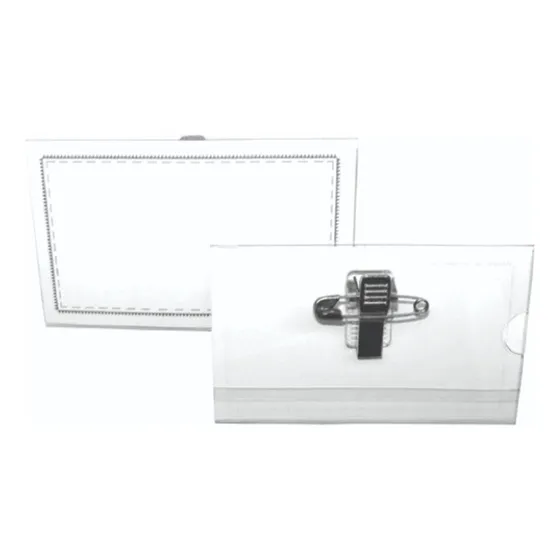 Caja X 50 Porta Credenciales Con Alfiler Y Broche Presion