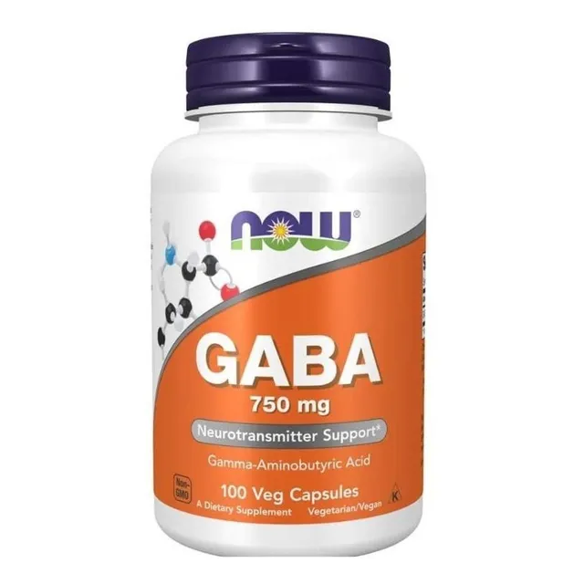  Gaba 750mg  Now / Ayuda Para Neurotrasmisores  100 Cápsulas