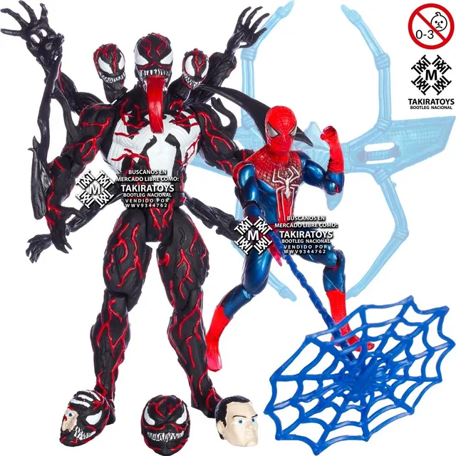 Spiderman Vs Venom Figuras Articuladas Juguete Muñeco Marvel