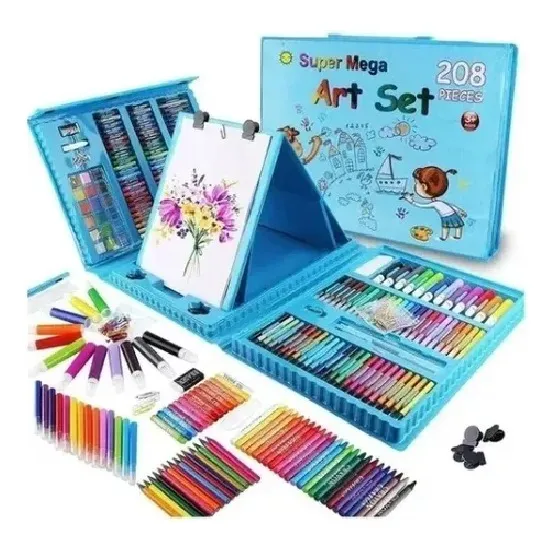 Set De Arte De 208 Piezas Colores Crayones Acuarela Kit