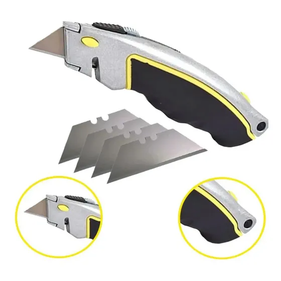 Estilete Metal Emborrachado Trapezoidal 18mm Com 5 Lâminas
