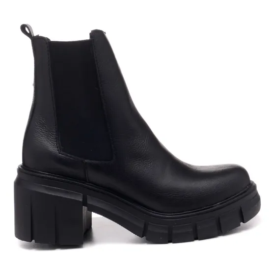 Botas Dama Borcegos Cuero Altas Moda Invierno Heben Elástico