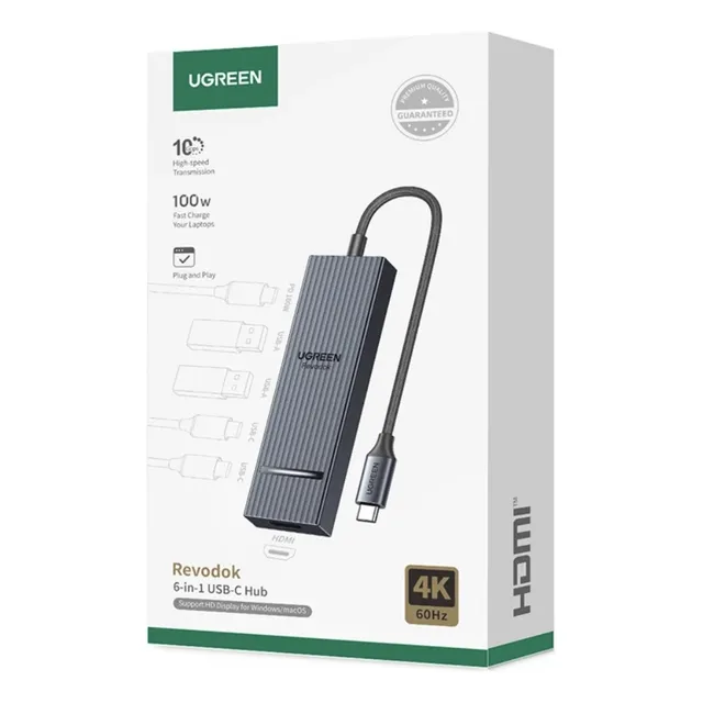 Adaptador Ugreen Usb-c 6 En 1 Hdmi 4k