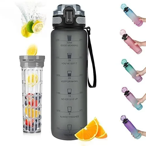 Opard 32oz Botella De Agua Deportiva Con Marcador De 2vxtg