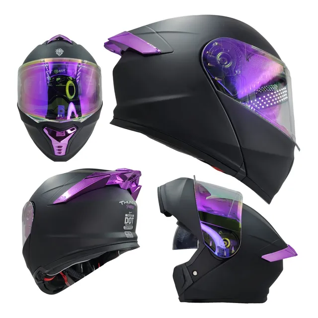 Casco Kov Mujer Mica Night Vision Evo Certificado Abatible
