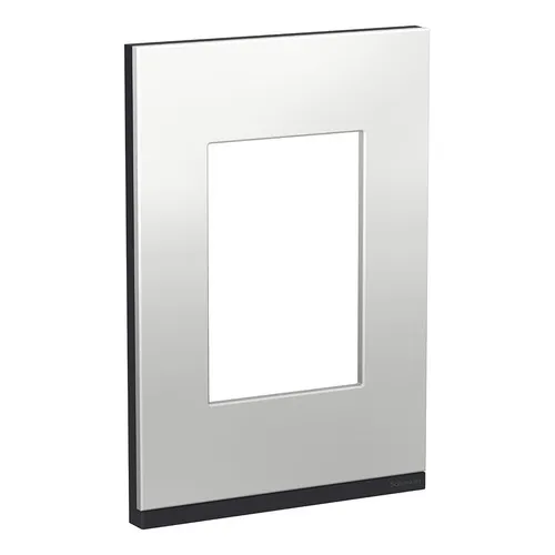 Placa 3 Módulos Metálica Color Grafito Schneider