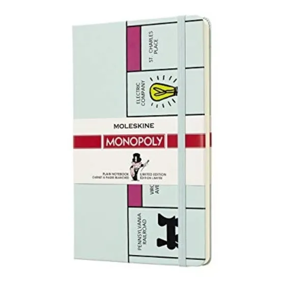 Libreta Moleskine Colección Monopoly Hoja Blanca - 21 Cm