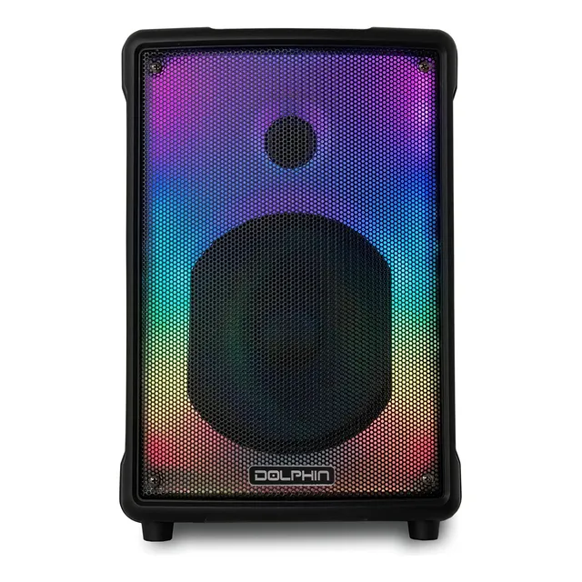 Bocina Karaoke Portátil Triple Woof 8 Led Bluetooth Dolphin