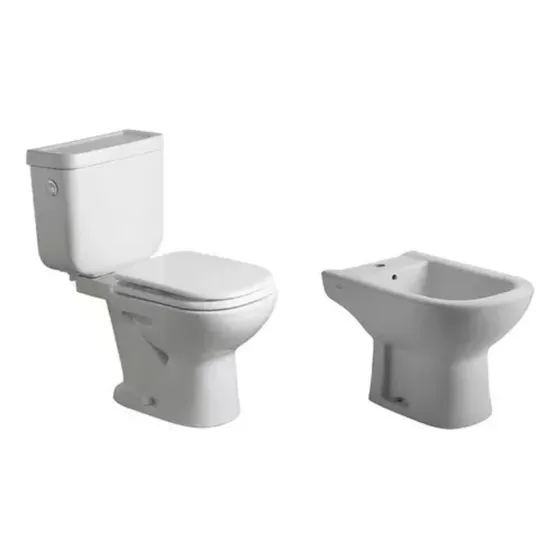 Juego Baño Ferrum Bari Largo Inodoro Deposito Bidet Y Tapa