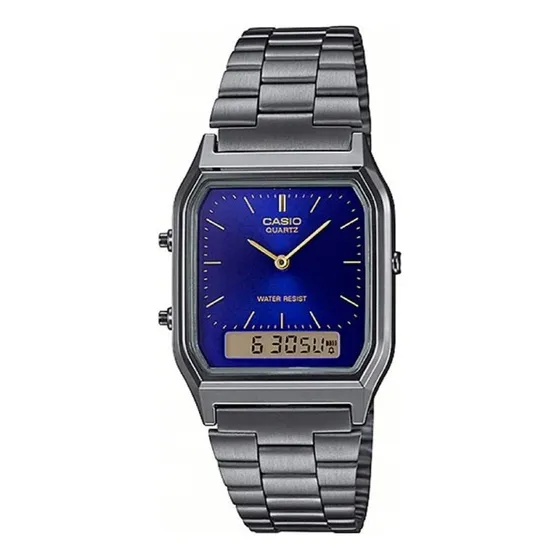 Reloj Casio Análogo Hombre Aq-230gg-2a Color de la correa Negro Color del bisel Gris
