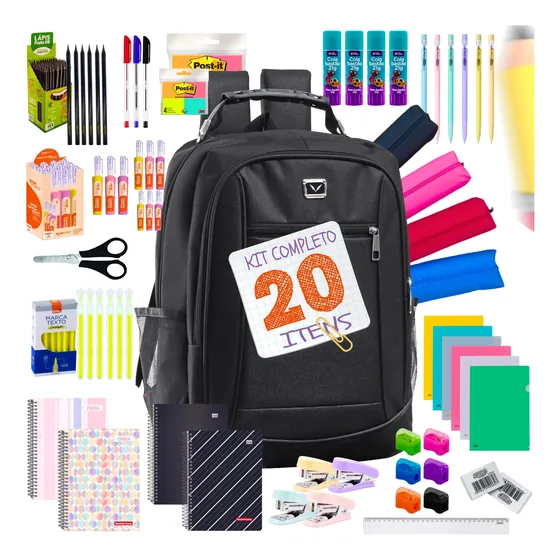 Material Escolar Kit Completo Ensino Fundamental Médio Facul