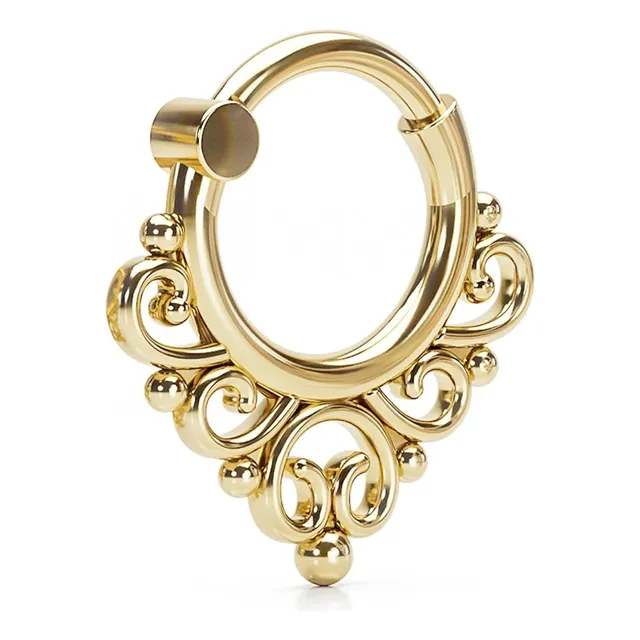 Anillo Único De Clicker De Septum, Joyería De Piercin...