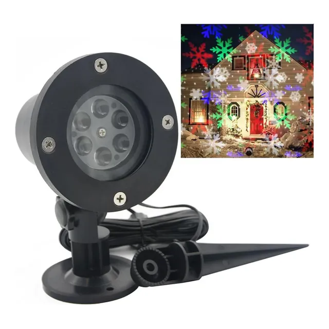 Proyector Led Laser Copos De Nieve Rgb Estaca Fachada 4283-9