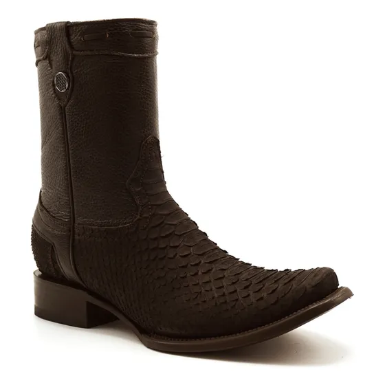 Bota Piel Piton Nobuck Con Cierre Para Hombre Modelo Dylan