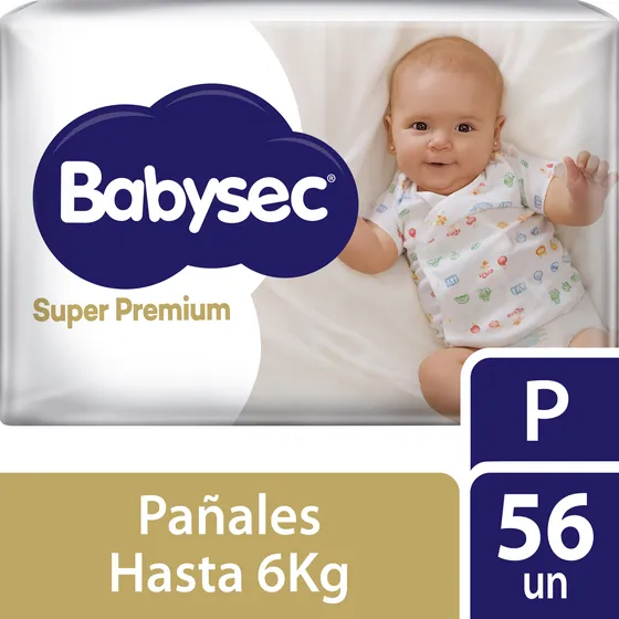 Pañal Babysec Super Premium Talla P 56 Un