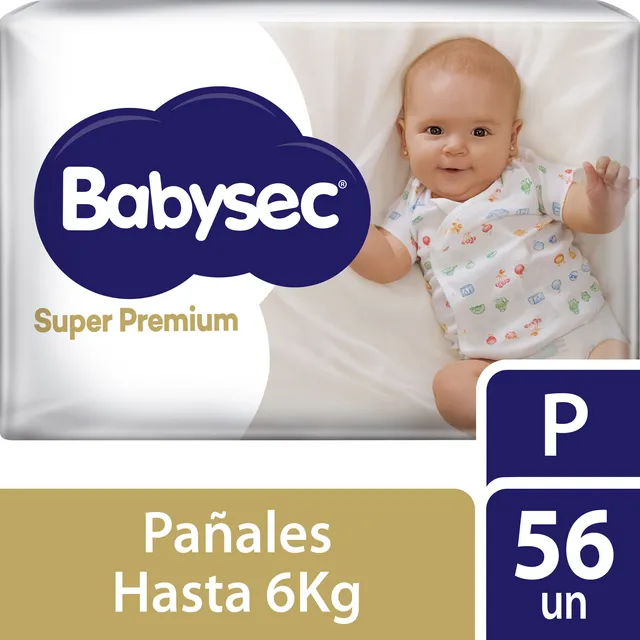 Pañal Babysec Super Premium Talla P 56 Un