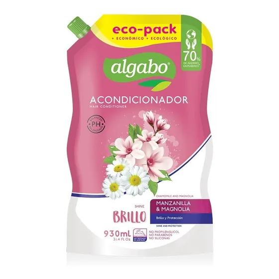 Eco-pack Repuesto Acondicionador Brillo 930ml Algabo
