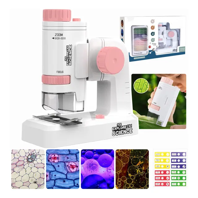 Microscopio Niños Ópticos Traje Con 12pzs Observar Muestras