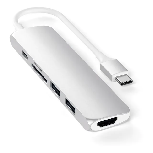 Hub Adaptador Multi-puertos Slim Tipo-c Aluminio V2 Satechi