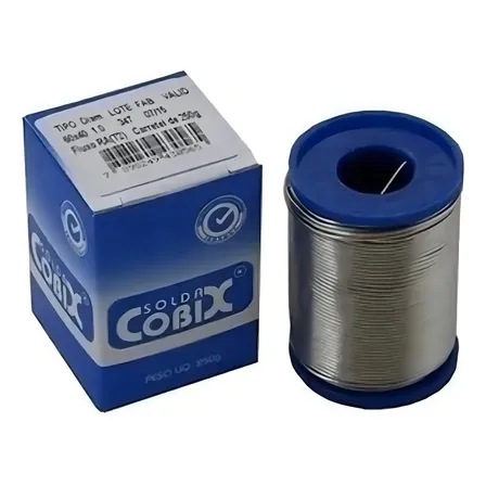 Solda Estanho 1mm 60x40 (snxpb) C/ Fluxo Rolo 250g - Cobix