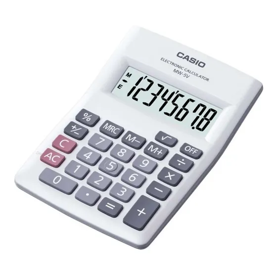 Calculadora Casio Mw 5v Blanco