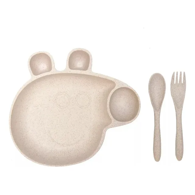 Set Plato Cubiertos Infantil Niños Bebés Peppa Pig Degradabl