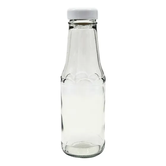 Botella De Vidrio Ketchup 179cc Con Tapa Metálica